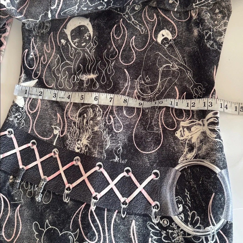 Desegual Maria Escote Y2K Punk Bow Detail Kawaia Mini Slim Dress size S - Picture 8 of 10